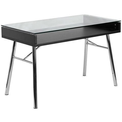 Flash Furniture Brettford Desk with Tempered Glass Top - NAN-JN-2966-GG