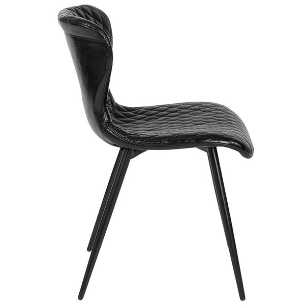 Flash Furniture Bristol Contemporary Upholstered Chair in Black Vinyl - LF-9-07A-BLK-GG