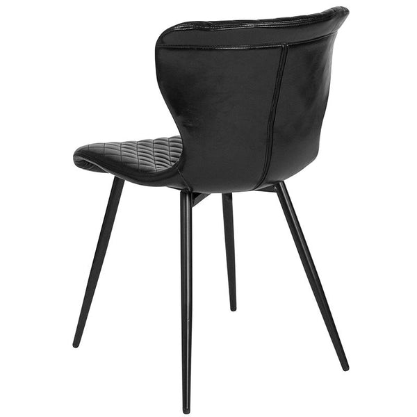 Flash Furniture Bristol Contemporary Upholstered Chair in Black Vinyl - LF-9-07A-BLK-GG