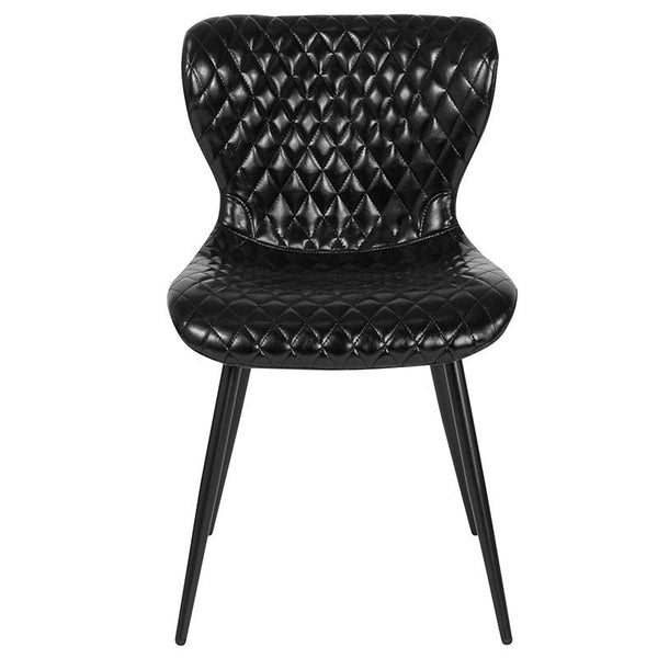 Flash Furniture Bristol Contemporary Upholstered Chair in Black Vinyl - LF-9-07A-BLK-GG