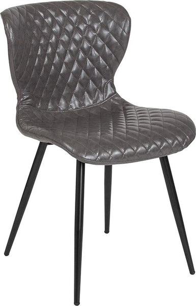 Flash Furniture Bristol Contemporary Upholstered Chair in Gray Vinyl - LF-9-07A-GRY-GG