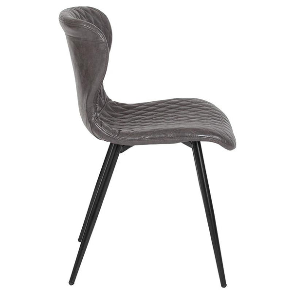 Flash Furniture Bristol Contemporary Upholstered Chair in Gray Vinyl - LF-9-07A-GRY-GG