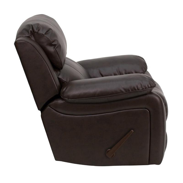 Flash Furniture Brown Leather Rocker Recliner - MEN-DA3439-91-BRN-GG