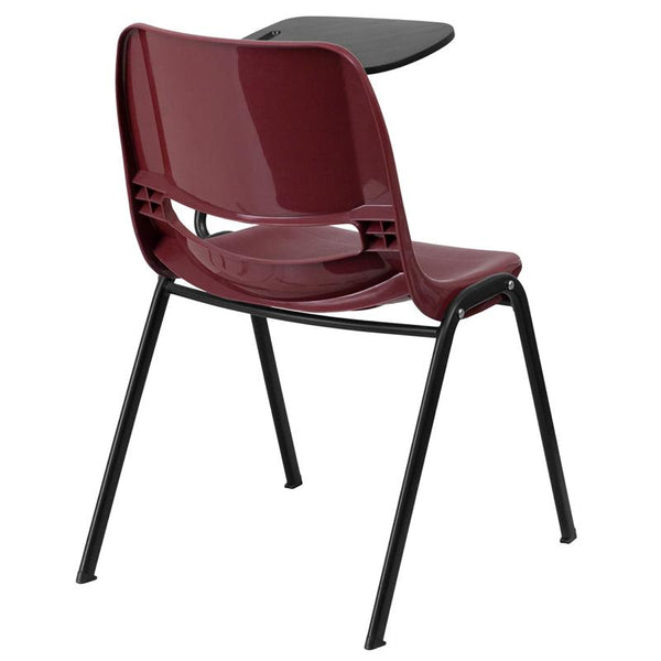 Flash Furniture Burgundy Ergonomic Shell Chair with Left Handed Flip-Up Tablet Arm - RUT-EO1-BY-LTAB-GG