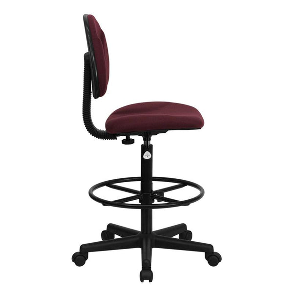 Flash Furniture Burgundy Fabric Drafting Chair (Cylinders: 22.5''-27''H or 26''-30.5''H) - BT-659-BY-GG