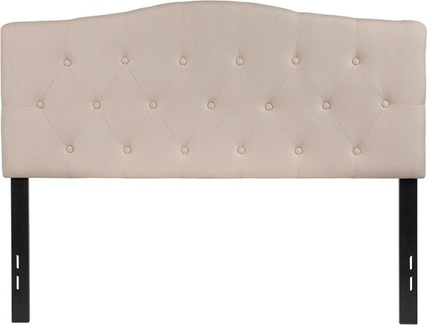 Flash Furniture Cambridge Tufted Upholstered Full Size Headboard in Beige Fabric - HG-HB1708-F-B-GG