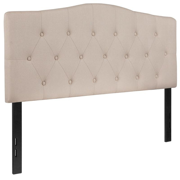 Flash Furniture Cambridge Tufted Upholstered Full Size Headboard in Beige Fabric - HG-HB1708-F-B-GG