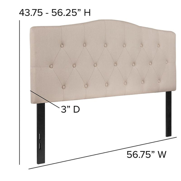 Flash Furniture Cambridge Tufted Upholstered Full Size Headboard in Beige Fabric - HG-HB1708-F-B-GG