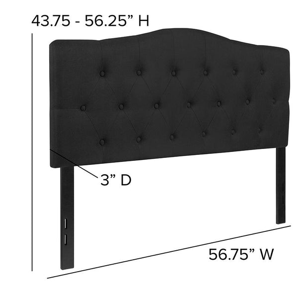 Flash Furniture Cambridge Tufted Upholstered Full Size Headboard in Black Fabric - HG-HB1708-F-BK-GG