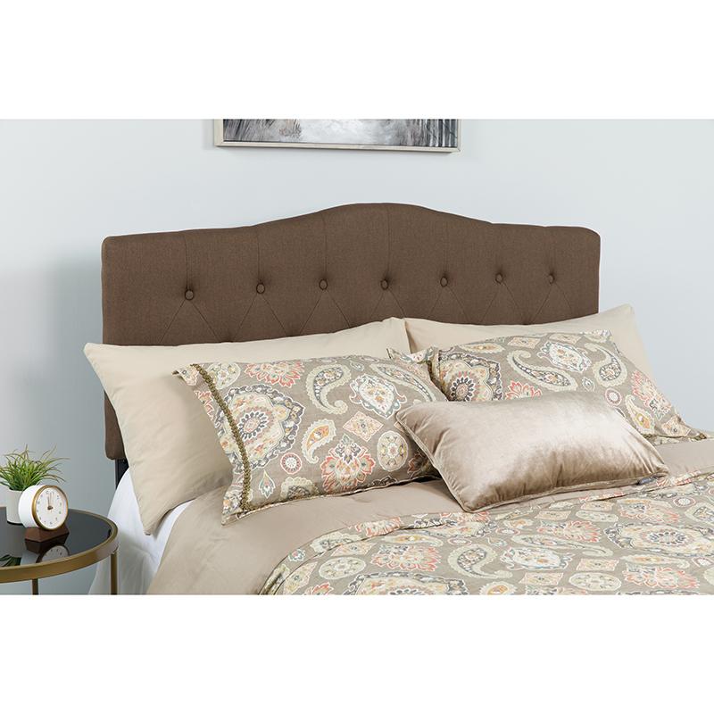 Flash Furniture Cambridge Tufted Upholstered Full Size Headboard in Dark Brown Fabric - HG-HB1708-F-DBR-GG