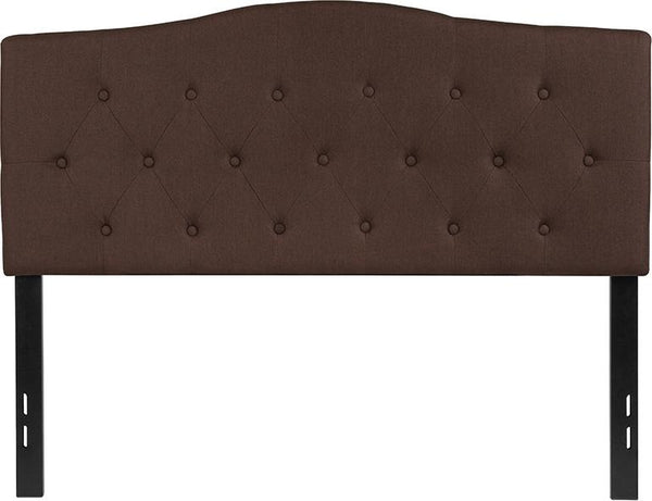 Flash Furniture Cambridge Tufted Upholstered Full Size Headboard in Dark Brown Fabric - HG-HB1708-F-DBR-GG