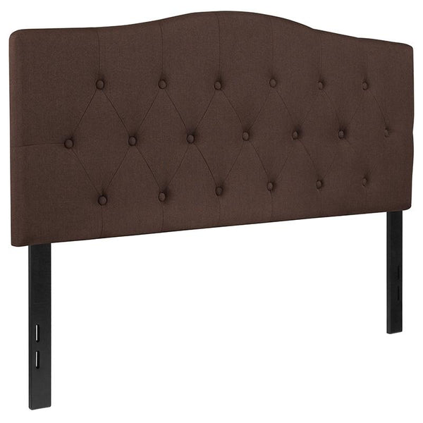 Flash Furniture Cambridge Tufted Upholstered Full Size Headboard in Dark Brown Fabric - HG-HB1708-F-DBR-GG