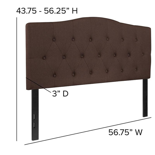 Flash Furniture Cambridge Tufted Upholstered Full Size Headboard in Dark Brown Fabric - HG-HB1708-F-DBR-GG