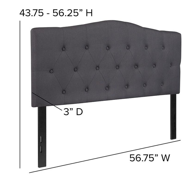 Flash Furniture Cambridge Tufted Upholstered Full Size Headboard in Dark Gray Fabric - HG-HB1708-F-DG-GG