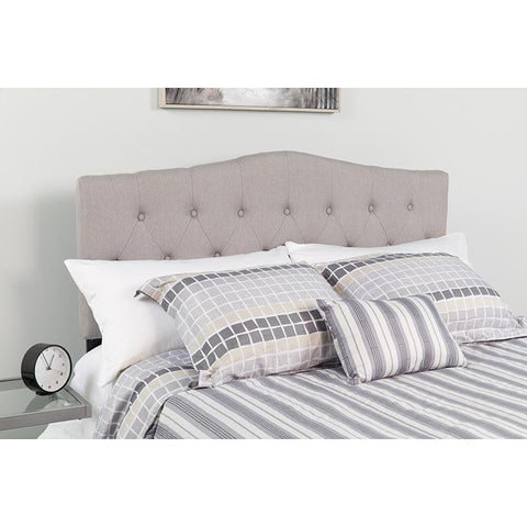 Flash Furniture Cambridge Tufted Upholstered Full Size Headboard in Light Gray Fabric - HG-HB1708-F-LG-GG