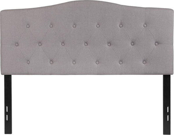 Flash Furniture Cambridge Tufted Upholstered Full Size Headboard in Light Gray Fabric - HG-HB1708-F-LG-GG