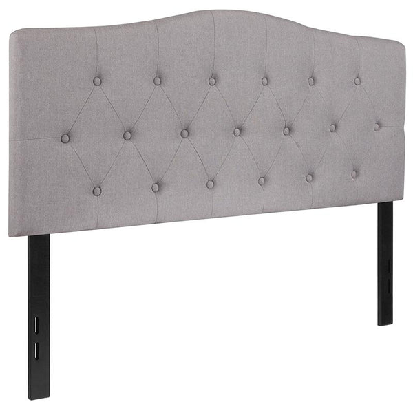 Flash Furniture Cambridge Tufted Upholstered Full Size Headboard in Light Gray Fabric - HG-HB1708-F-LG-GG