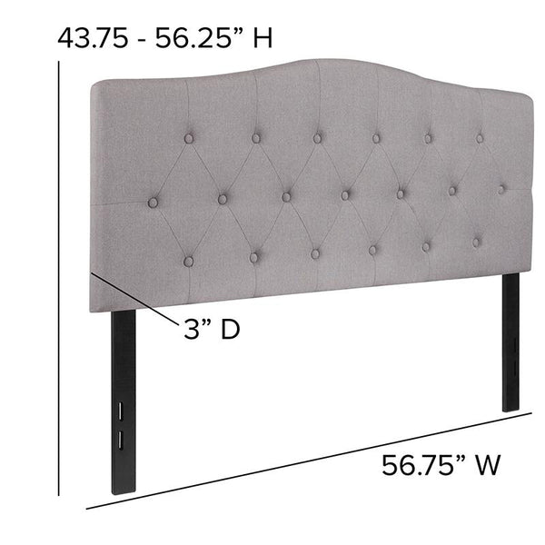 Flash Furniture Cambridge Tufted Upholstered Full Size Headboard in Light Gray Fabric - HG-HB1708-F-LG-GG