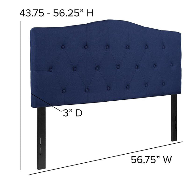 Flash Furniture Cambridge Tufted Upholstered Full Size Headboard in Navy Fabric - HG-HB1708-F-N-GG