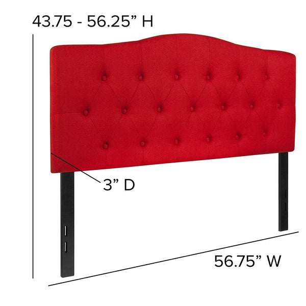 Flash Furniture Cambridge Tufted Upholstered Full Size Headboard in Red Fabric - HG-HB1708-F-R-GG