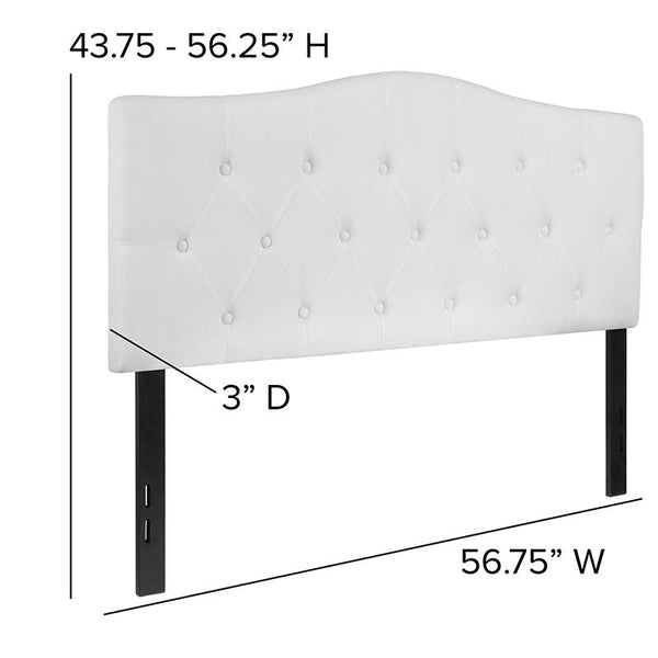 Flash Furniture Cambridge Tufted Upholstered Full Size Headboard in White Fabric - HG-HB1708-F-W-GG