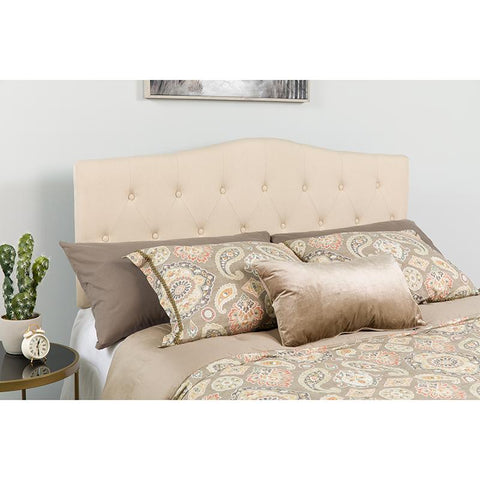 Flash Furniture Cambridge Tufted Upholstered King Size Headboard in Beige Fabric - HG-HB1708-K-B-GG