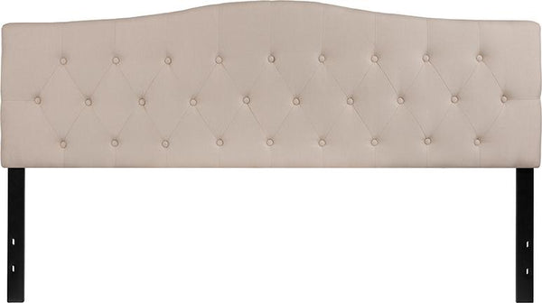 Flash Furniture Cambridge Tufted Upholstered King Size Headboard in Beige Fabric - HG-HB1708-K-B-GG