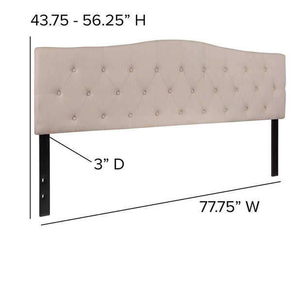 Flash Furniture Cambridge Tufted Upholstered King Size Headboard in Beige Fabric - HG-HB1708-K-B-GG