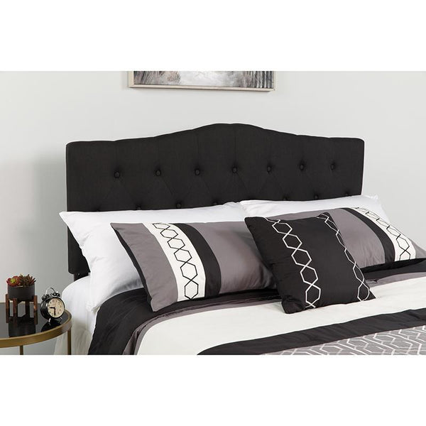 Flash Furniture Cambridge Tufted Upholstered King Size Headboard in Black Fabric - HG-HB1708-K-BK-GG