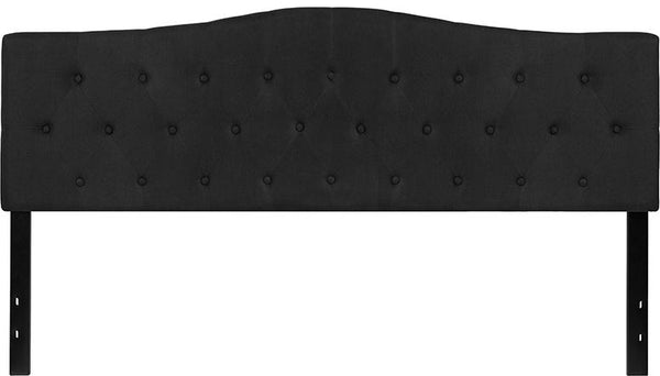 Flash Furniture Cambridge Tufted Upholstered King Size Headboard in Black Fabric - HG-HB1708-K-BK-GG