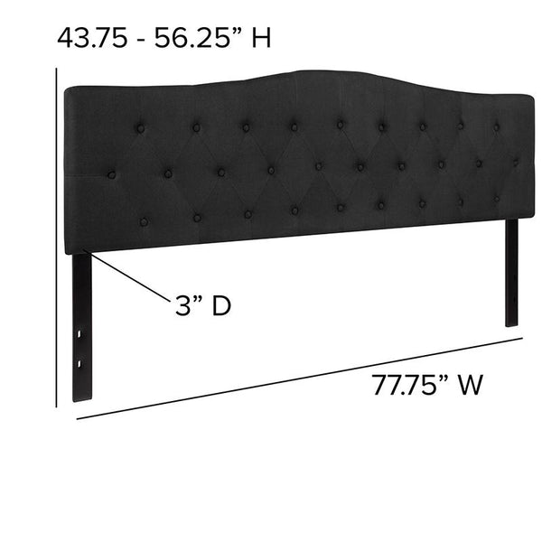 Flash Furniture Cambridge Tufted Upholstered King Size Headboard in Black Fabric - HG-HB1708-K-BK-GG