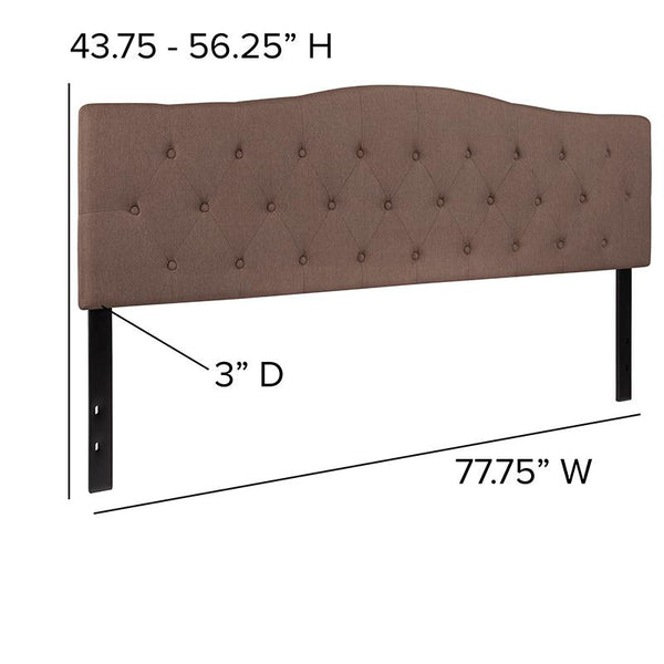 Flash Furniture Cambridge Tufted Upholstered King Size Headboard in Camel Fabric - HG-HB1708-K-C-GG