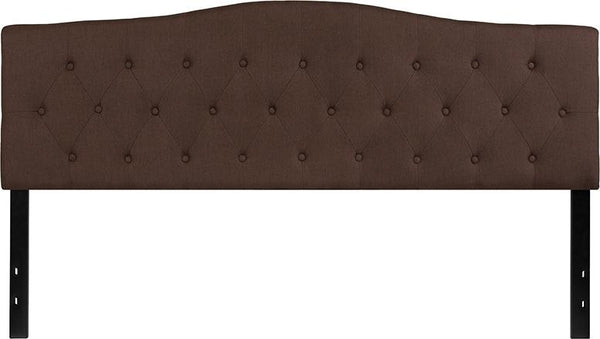 Flash Furniture Cambridge Tufted Upholstered King Size Headboard in Dark Brown Fabric - HG-HB1708-K-DBR-GG