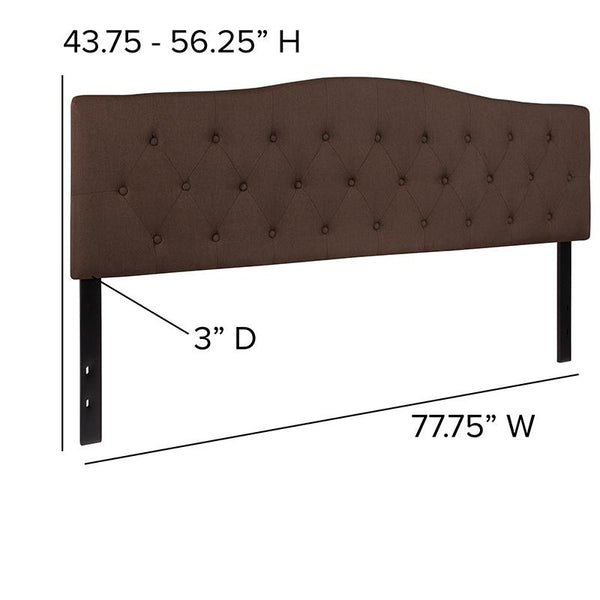 Flash Furniture Cambridge Tufted Upholstered King Size Headboard in Dark Brown Fabric - HG-HB1708-K-DBR-GG