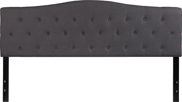 Flash Furniture Cambridge Tufted Upholstered King Size Headboard in Dark Gray Fabric - HG-HB1708-K-DG-GG