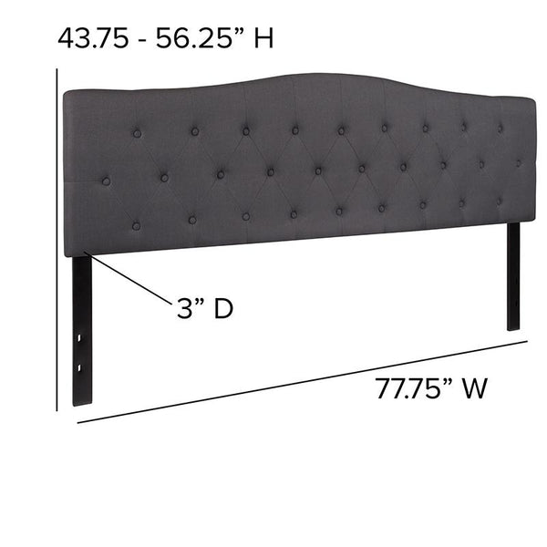 Flash Furniture Cambridge Tufted Upholstered King Size Headboard in Dark Gray Fabric - HG-HB1708-K-DG-GG