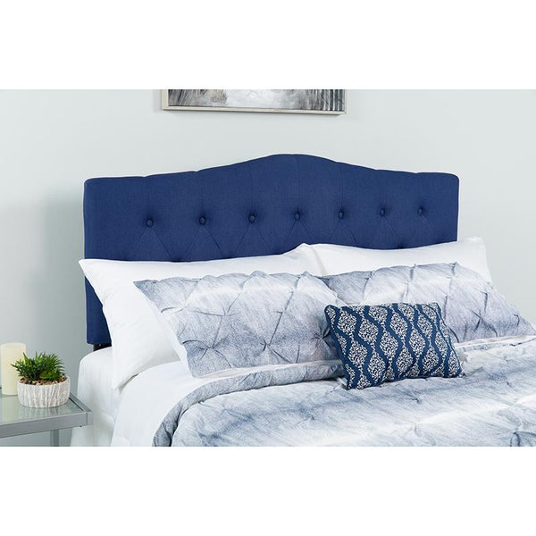 Flash Furniture Cambridge Tufted Upholstered King Size Headboard in Navy Fabric - HG-HB1708-K-N-GG