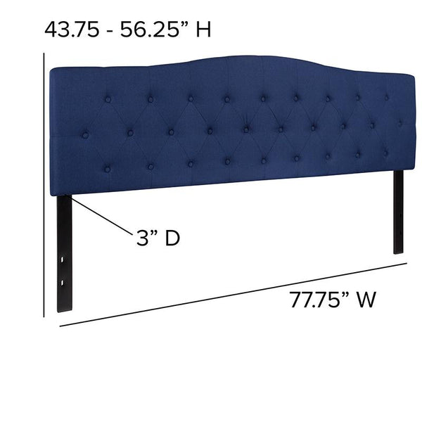 Flash Furniture Cambridge Tufted Upholstered King Size Headboard in Navy Fabric - HG-HB1708-K-N-GG