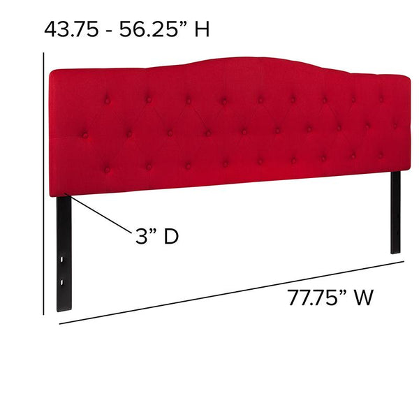 Flash Furniture Cambridge Tufted Upholstered King Size Headboard in Red Fabric - HG-HB1708-K-R-GG