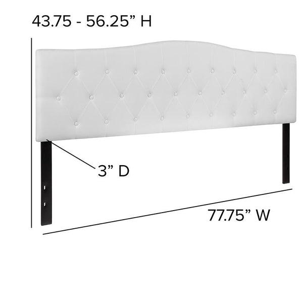 Flash Furniture Cambridge Tufted Upholstered King Size Headboard in White Fabric - HG-HB1708-K-W-GG