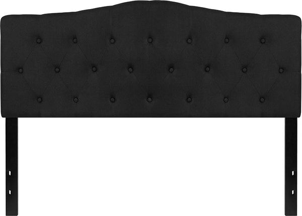 Flash Furniture Cambridge Tufted Upholstered Queen Size Headboard in Black Fabric - HG-HB1708-Q-BK-GG