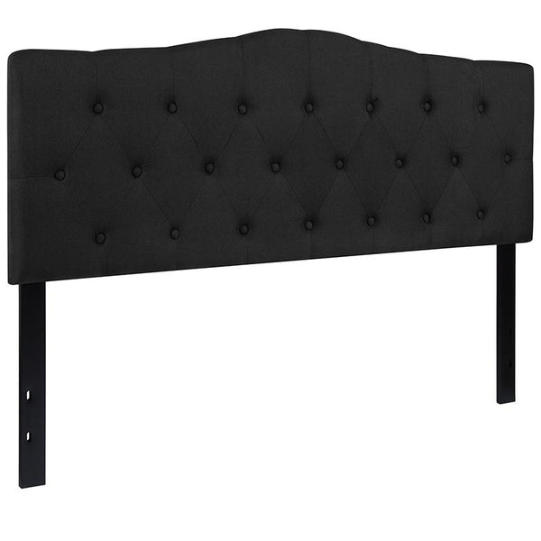 Flash Furniture Cambridge Tufted Upholstered Queen Size Headboard in Black Fabric - HG-HB1708-Q-BK-GG