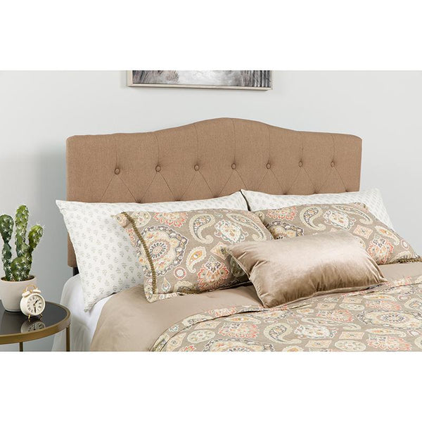 Flash Furniture Cambridge Tufted Upholstered Queen Size Headboard in Camel Fabric - HG-HB1708-Q-C-GG