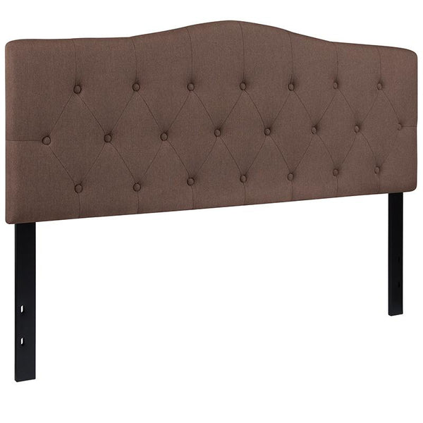 Flash Furniture Cambridge Tufted Upholstered Queen Size Headboard in Camel Fabric - HG-HB1708-Q-C-GG