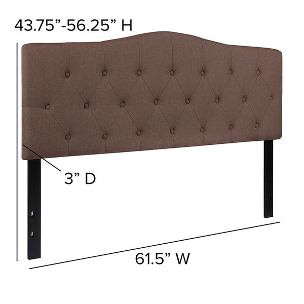 Flash Furniture Cambridge Tufted Upholstered Queen Size Headboard in Camel Fabric - HG-HB1708-Q-C-GG