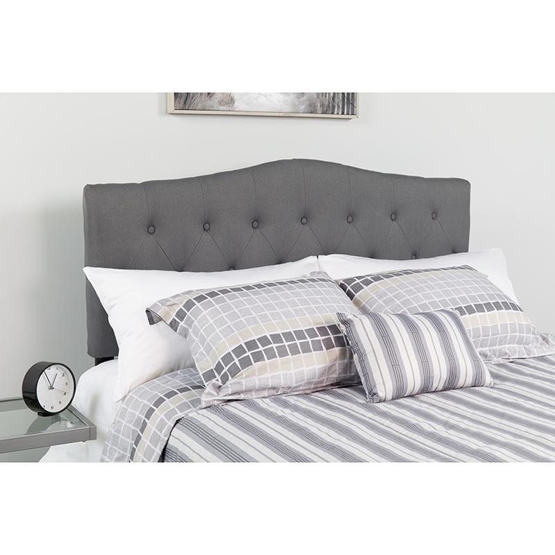 Flash Furniture Cambridge Tufted Upholstered Queen Size Headboard in Dark Gray Fabric - HG-HB1708-Q-DG-GG