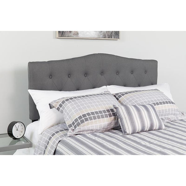 Flash Furniture Cambridge Tufted Upholstered Queen Size Headboard in Dark Gray Fabric - HG-HB1708-Q-DG-GG