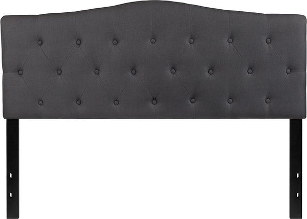 Flash Furniture Cambridge Tufted Upholstered Queen Size Headboard in Dark Gray Fabric - HG-HB1708-Q-DG-GG