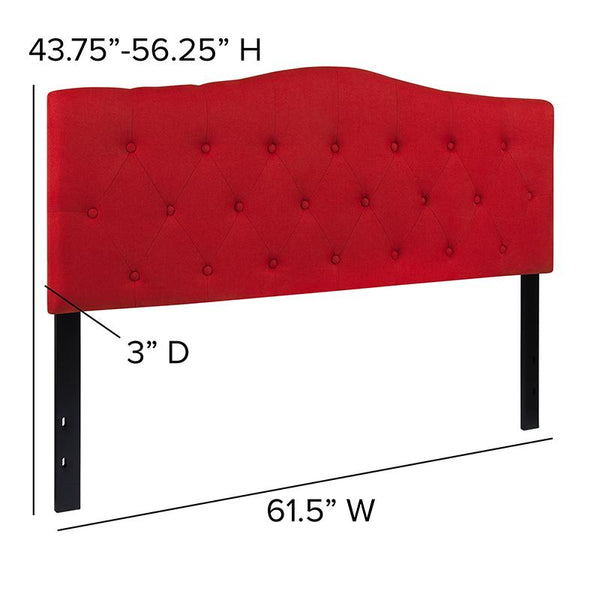 Flash Furniture Cambridge Tufted Upholstered Queen Size Headboard in Red Fabric - HG-HB1708-Q-R-GG