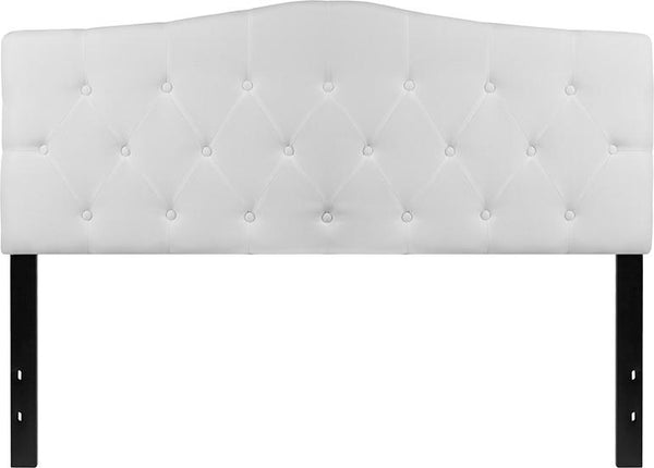 Flash Furniture Cambridge Tufted Upholstered Queen Size Headboard in White Fabric - HG-HB1708-Q-W-GG